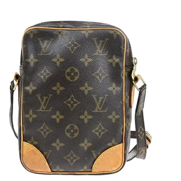LOUIS VUITTON Danube Shoulder Bag Monogram Leather Brown France
